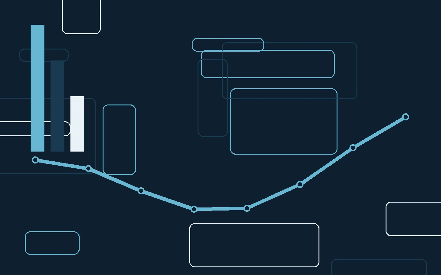 Abstract editorial illustration representing deposit competition and pricing transmission